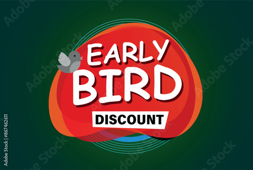 early bird discount poster banner graphic design icon logo sign symbol social media website coupon

