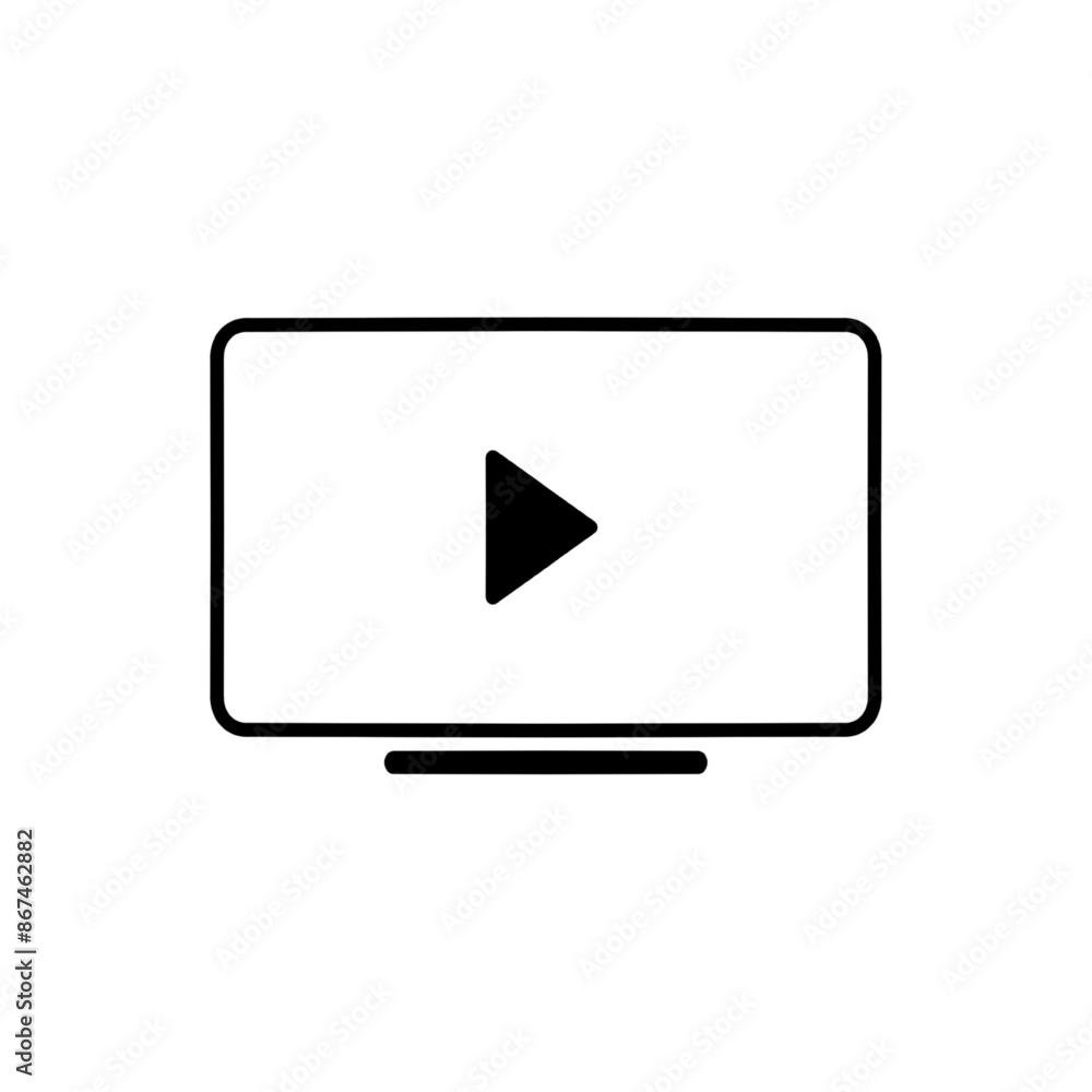 play monitor icon, flat icon eps vector illustration, isolated on white play monitor icon, flat icon eps vector illustration, isolated on white