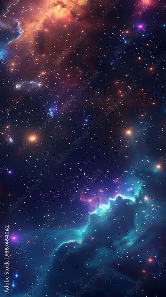 Enchanting space sky illuminated by countless stars, glowing lights, and mystical galaxy formations Enchanting space sky illuminated by countless stars, glowing lights, and mystical galaxy formations
