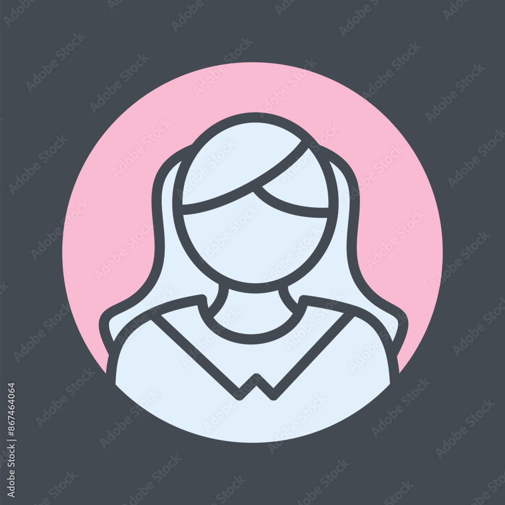 Female Profile Vector Icon Female Profile Vector Icon