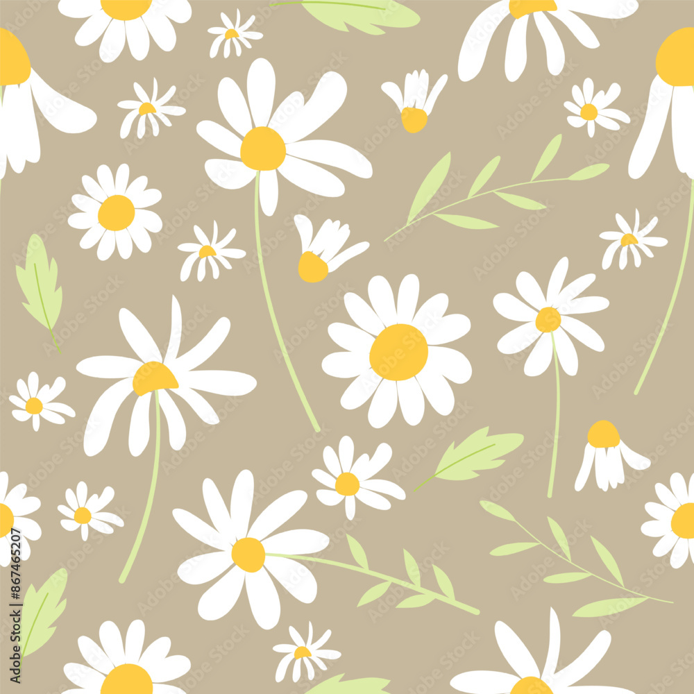 Elegant Daisy Flower Seamless Pattern Elegant Daisy Flower Seamless Pattern