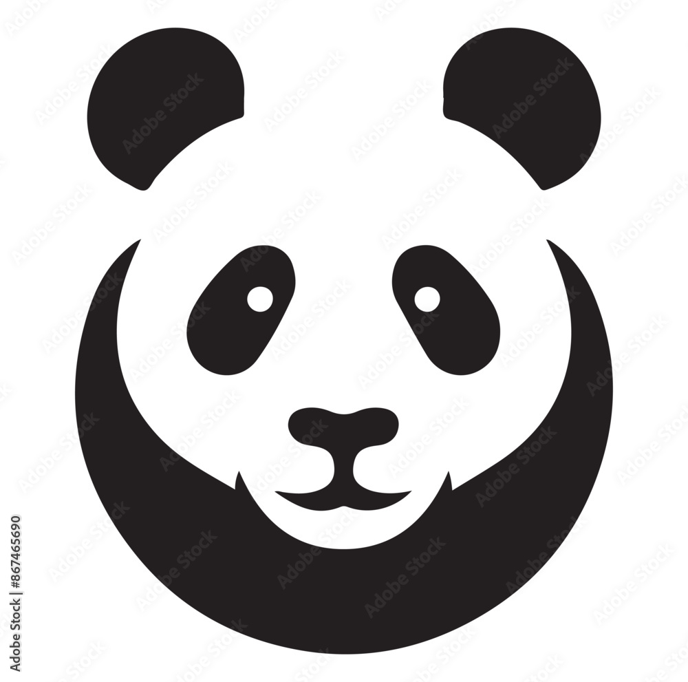 panda silhouette vector isolated on white background. panda silhouette vector isolated on white background.