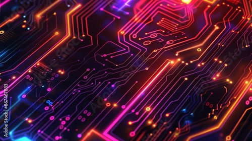 Wallpaper Mural A colorful image of a circuit board with many different colored wires technolgoy background Torontodigital.ca