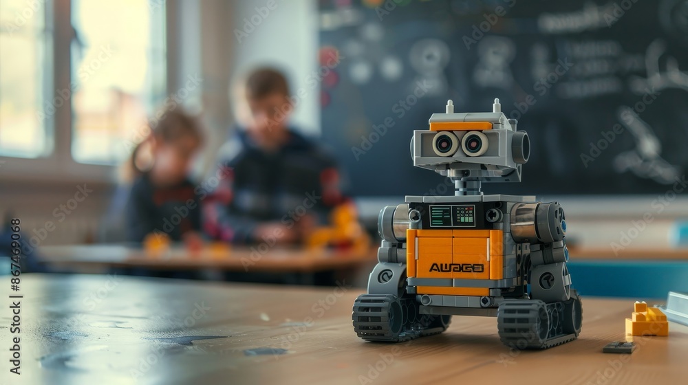 Children and Teacher Assemble Robots in Classroom Children and Teacher Assemble Robots in Classroom