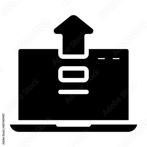upgrade software laptop glyph icon