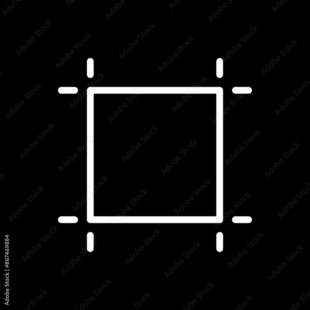 Obraz premium Size or area icon. Symbol of volume or territory. Designation of the size of the part, dimensions or area of the room. 
