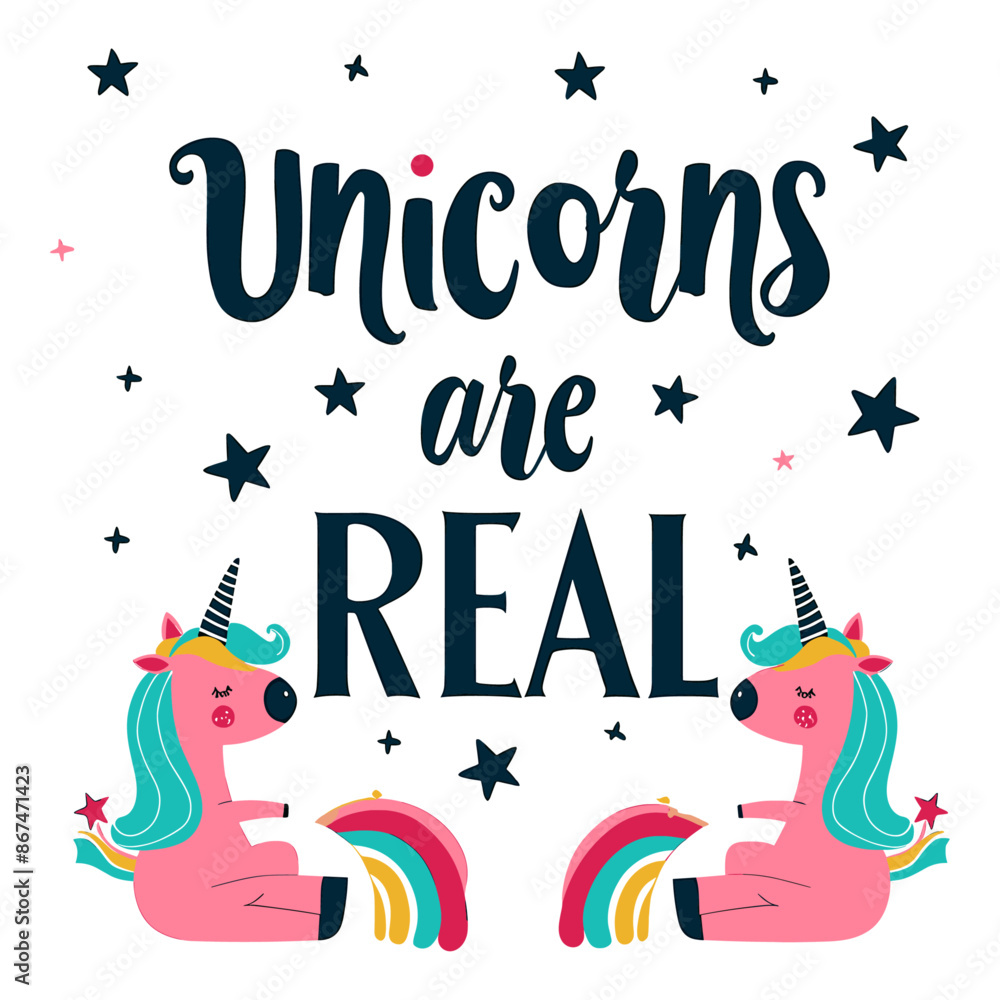 Fototapeta premium Colorful illustration with the phrase 