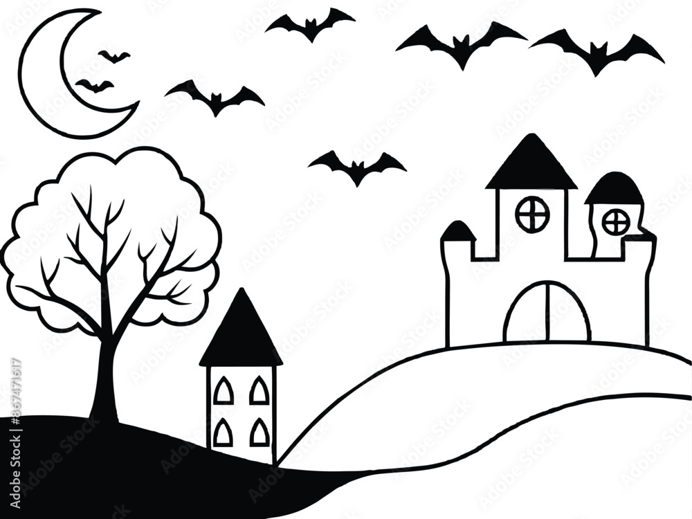 halloween background with castle halloween background with castle