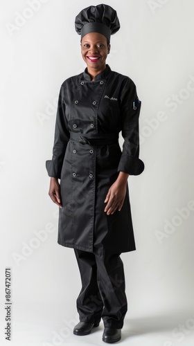 Woman Chef Wearing Coat and Hat