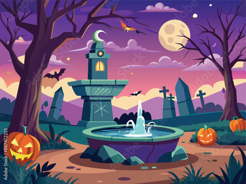 halloween background with castle