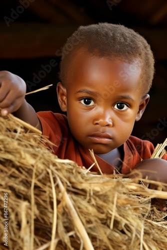 Curious Little Boy Looking at Camera