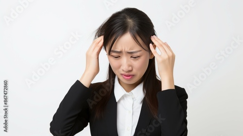 Stressed Businesswoman Holding Head