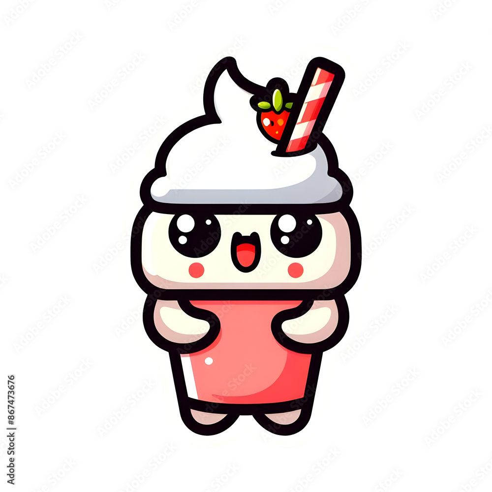 Cute Milkshake Kawaii Sticker Cute Milkshake Kawaii Sticker