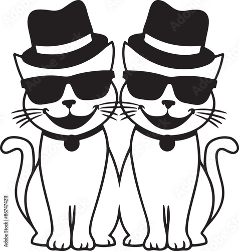 black and white cats