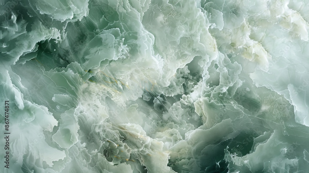 Fototapeta premium Seamless Light Green and White Marble Texture