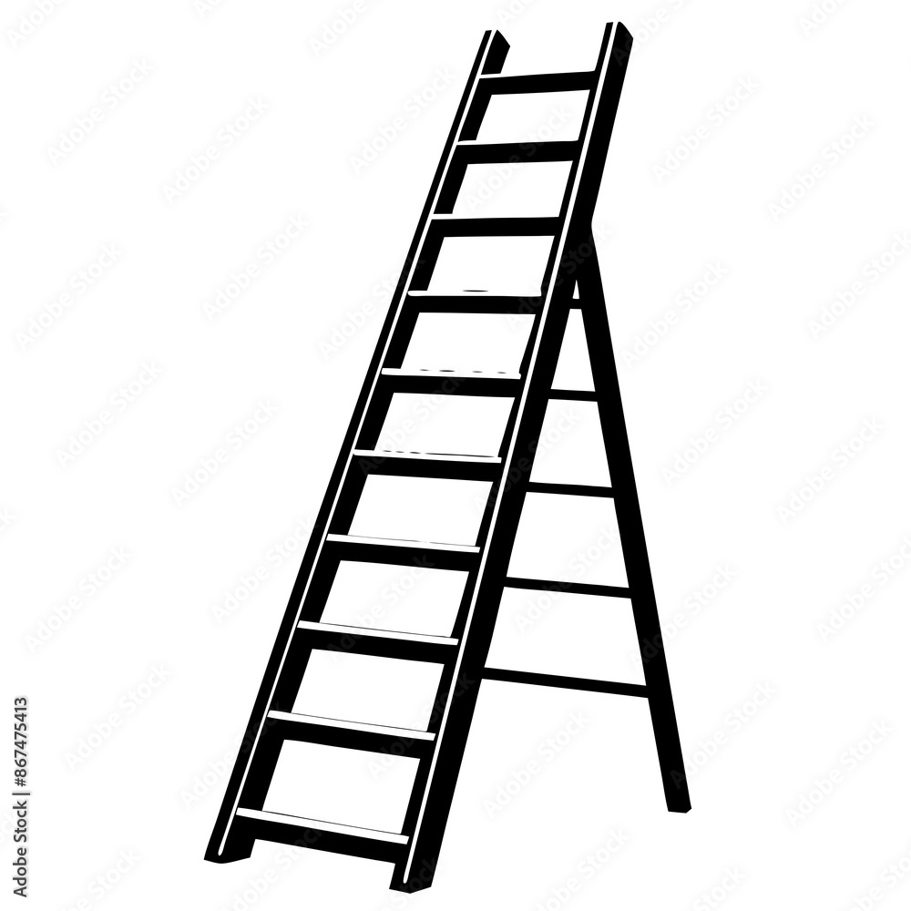 realistic-metal-ladder-on-white-background realistic-metal-ladder-on-white-background