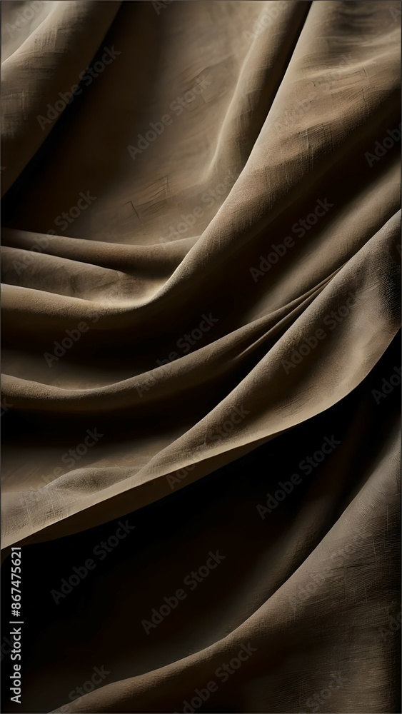Obraz premium A piece of fabric with a brown color and a wrinkled texture