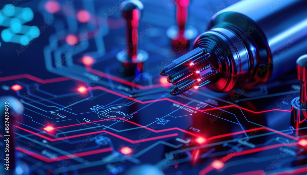 Trendy STEM education top view Focus on science and technology cybernetic tone Analogous Color Scheme Trendy STEM education top view Focus on science and technology cybernetic tone Analogous Color Scheme