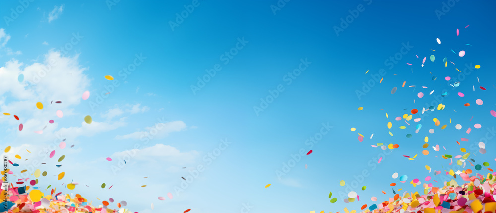 Confetti in the clear blue sky Confetti in the clear blue sky