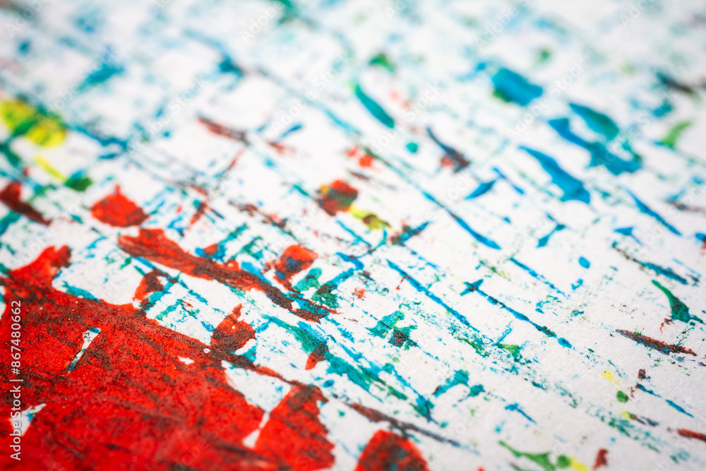 Extreme close up of colorful acrylic paint texture showing brush strokes. Selective focus. Extreme close up of colorful acrylic paint texture showing brush strokes. Selective focus.