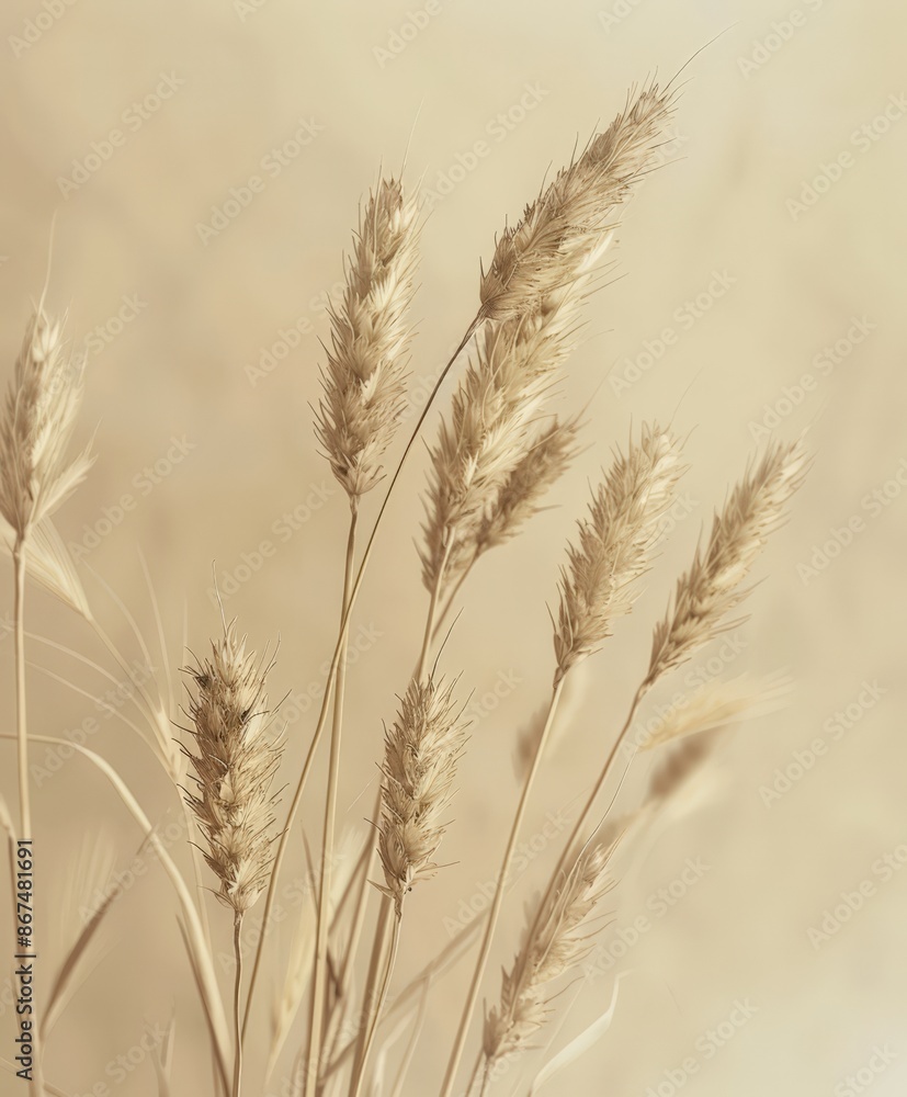 Beige Field Background: Texture Close-up Wheat Grains Plain Light Beige Backdrop Beige Field Background: Texture Close-up Wheat Grains Plain Light Beige Backdrop