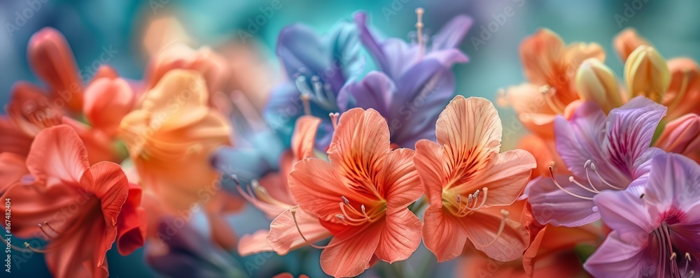 A bouquet of colorful flowers, their petals unfurling like works of art. A bouquet of colorful flowers, their petals unfurling like works of art.