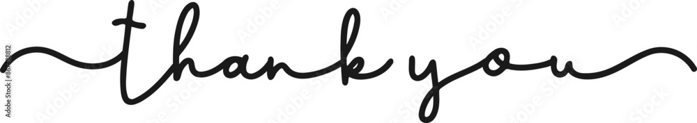 Thank You Script Words Vector Graphic Thank You Script Words Vector Graphic