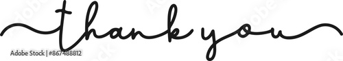 Thank You Script Words Vector Graphic