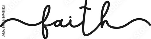 Faith Script Words Vector Graphic