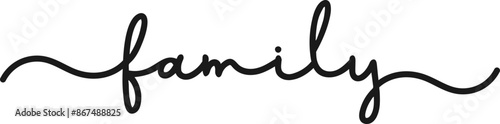 Family Script Words Vector Graphic