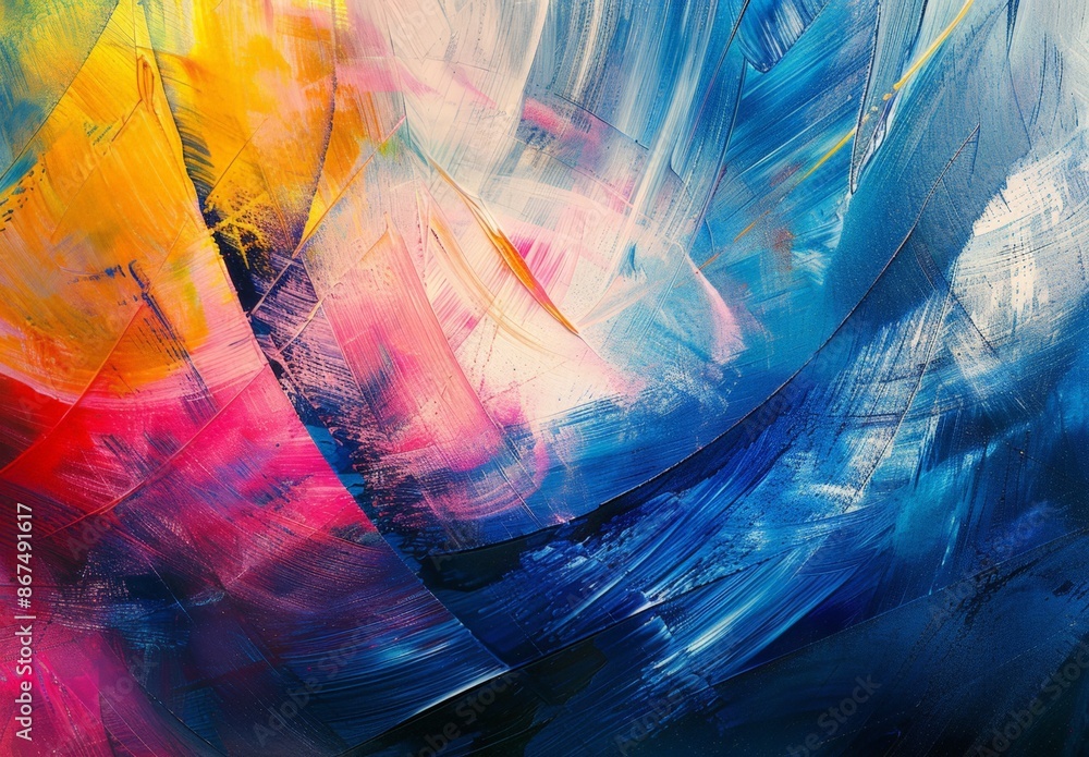 Vibrant Abstract Art with Bright Colors and Brush Strokes Vibrant Abstract Art with Bright Colors and Brush Strokes