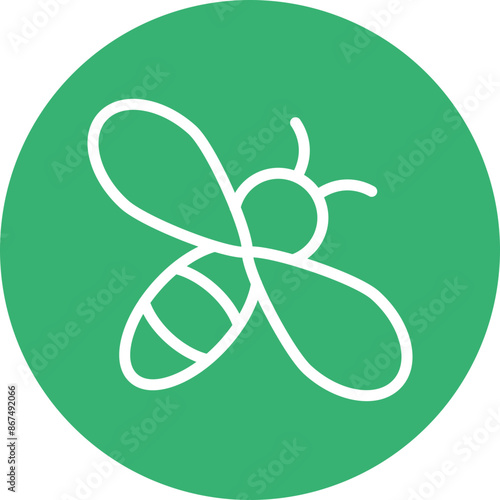 bee Vector Line White Circles Multicolors