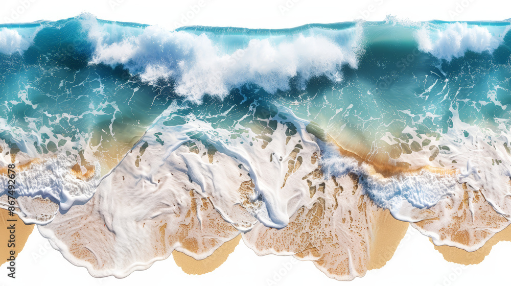 Fototapeta premium top view waves on the beach