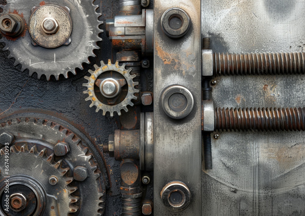 Industrial Machinery with Rusted Gears and Springs Industrial Machinery with Rusted Gears and Springs