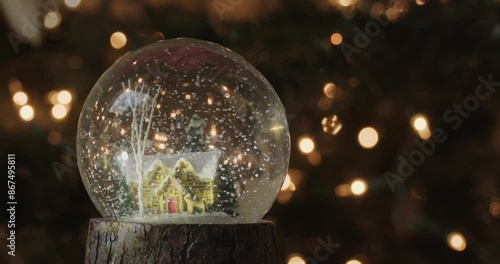 Christmas Snow Globe Cozy House Decoration