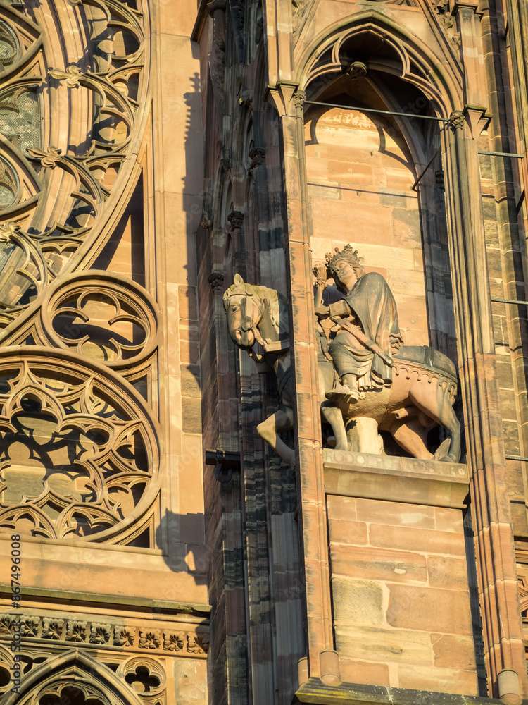Sculptural work of Strasbourg Cathedral facade