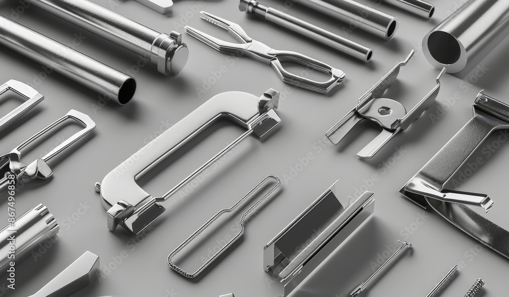 Metallic Tools and Hardware Set Metallic Tools and Hardware Set