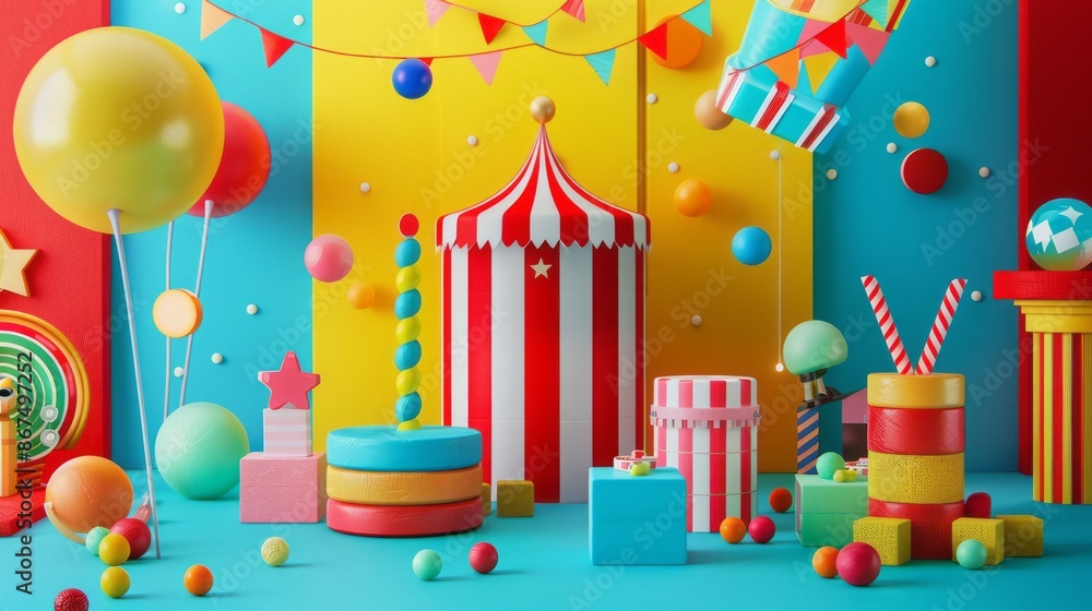 product display for a fun and playful product, such as toys or games product display for a fun and playful product, such as toys or games