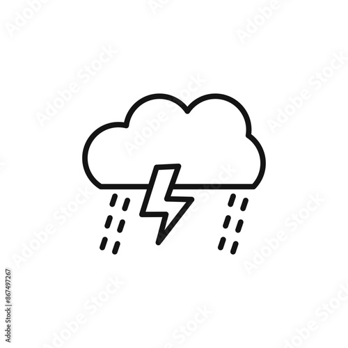 Thunderstorm Icon Collection Storm Illustrations for Weather and Nature