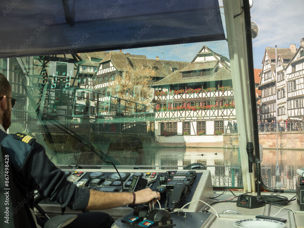 Seeing Strasbourg from a tourist boat in rIll River