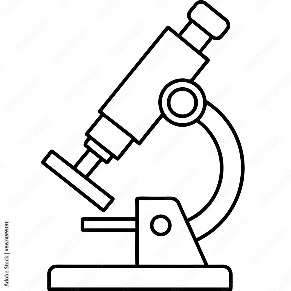 Line art of Microscope vector Line art of Microscope vector