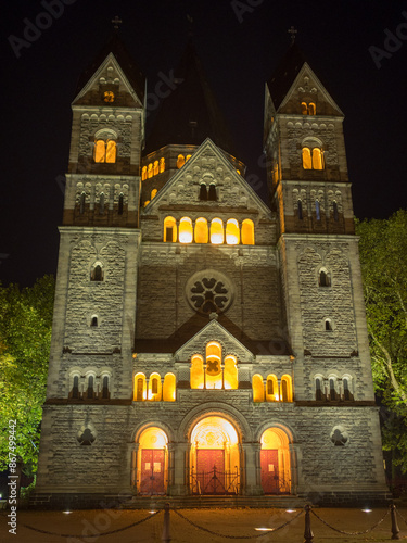 Temple Neuf at night, Metz