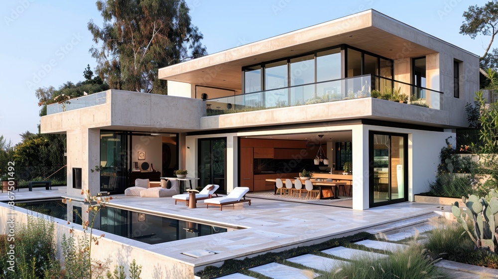 Smooth stucco exterior displaying a clean and minimal aesthetic. The uniform application and gentle tones create a serene visual effect. Smooth stucco exterior displaying a clean and minimal aesthetic. The uniform application and gentle tones create a serene visual effect.