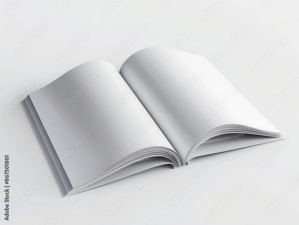 realistic 3d mockup of open landscape magazine crisp white pages professional layout and subtle shadows create compelling presentation for print design and editorial content realistic 3d mockup of open landscape magazine crisp white pages professional layout and subtle shadows create compelling presentation for print design and editorial content
