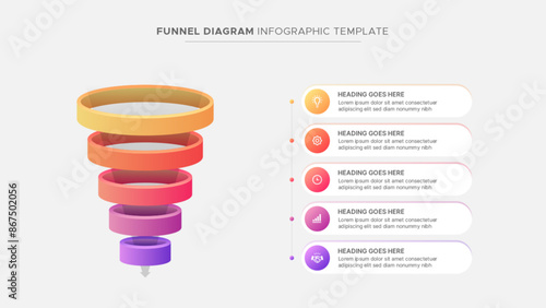 Sales Marketing Funnel Diagram Chart Infographic Template Design	