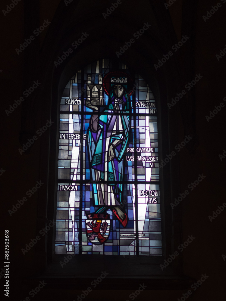Luxembourg Cathedral satined glass window