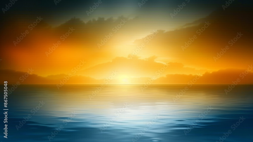 Obraz premium Sunset on the sea with reflection in water