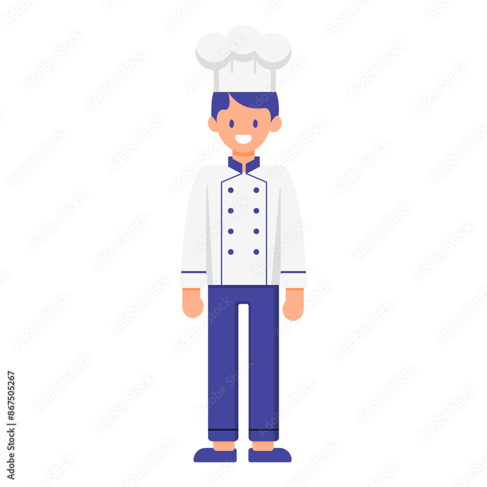 Smiling Chef in Uniform Vector Illustration Smiling Chef in Uniform Vector Illustration