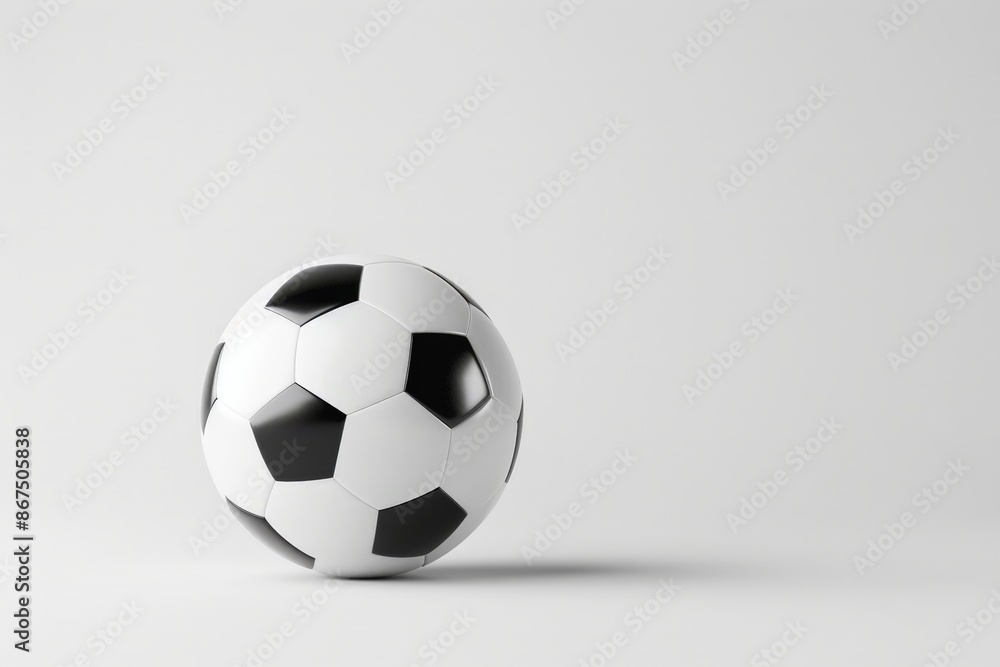 3D Black and White Soccer Ball on White Background 3D Black and White Soccer Ball on White Background