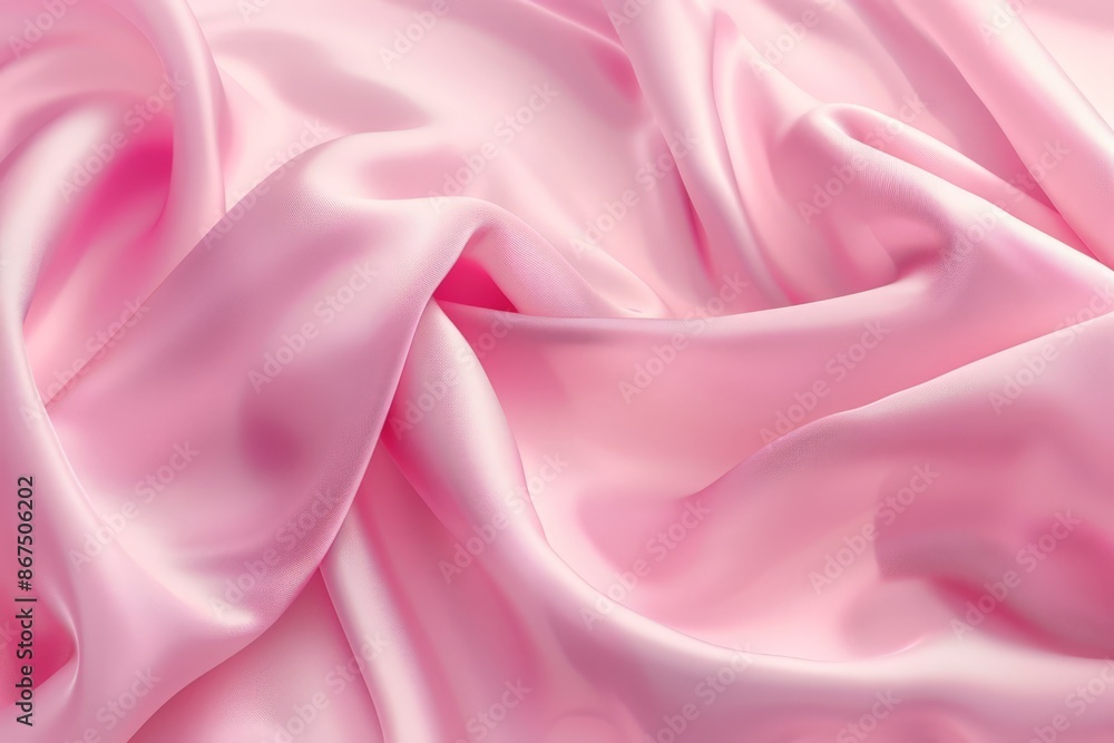 Obraz premium Soft Pink Silk Fabric with Ripples and Folds